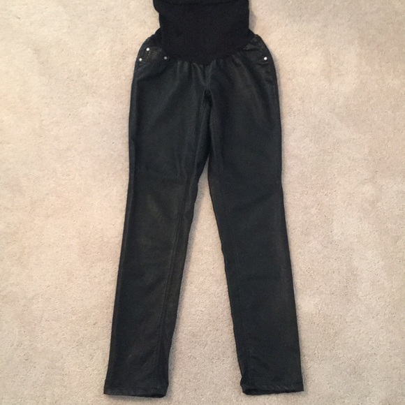 leather maternity jeans